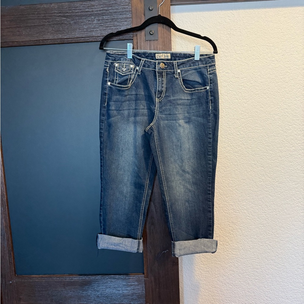 Earl Jeans Dark Blue Cropped Denim